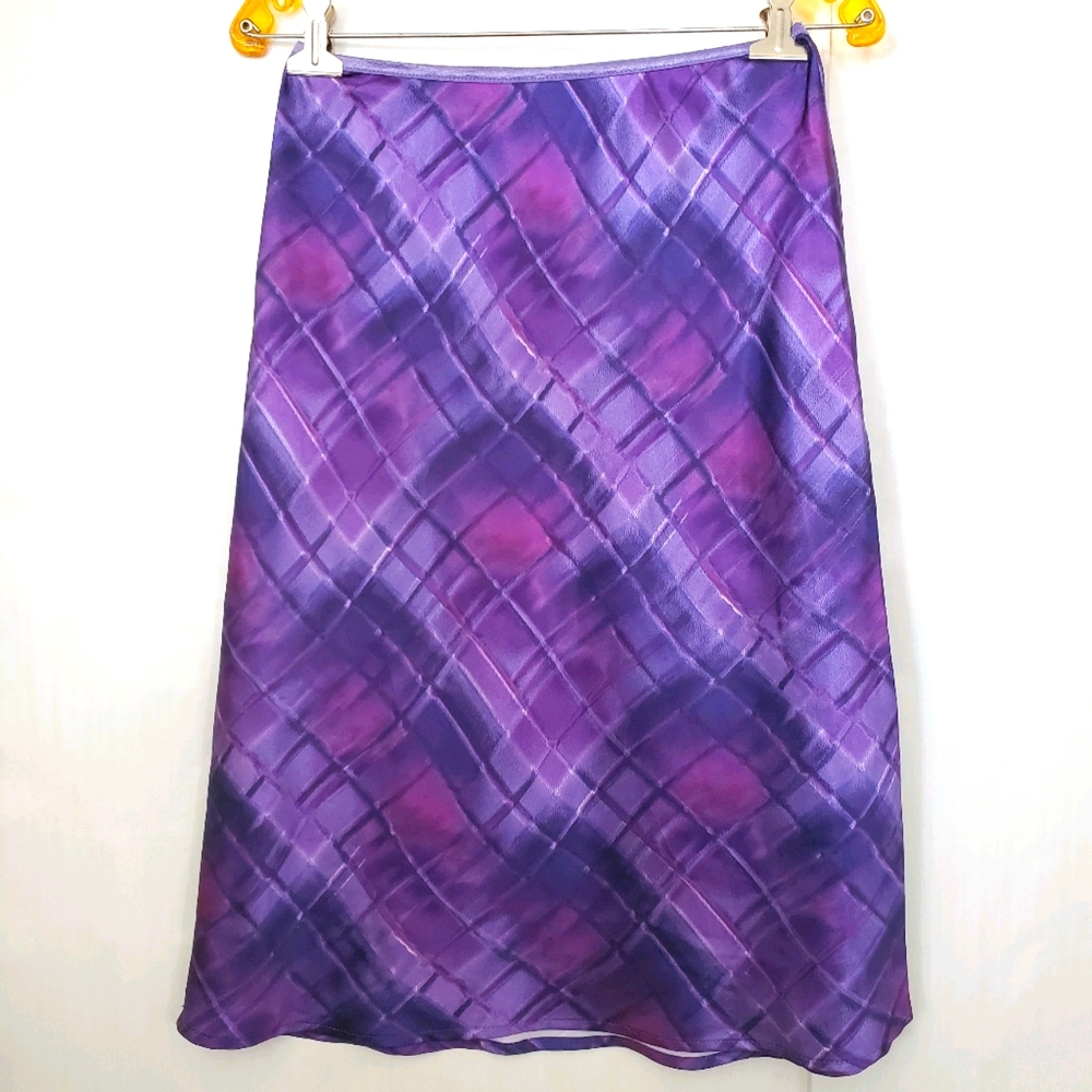S Ladies Vintage Purple Midi Slip Skirt